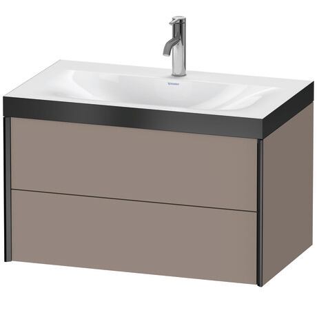 Duravit Xviu 31" x 20" x 19" Two Drawer C-Bonded Wall-Mount Vanity Kit With One Tap Hole, Basalt (XV4615OB243P)