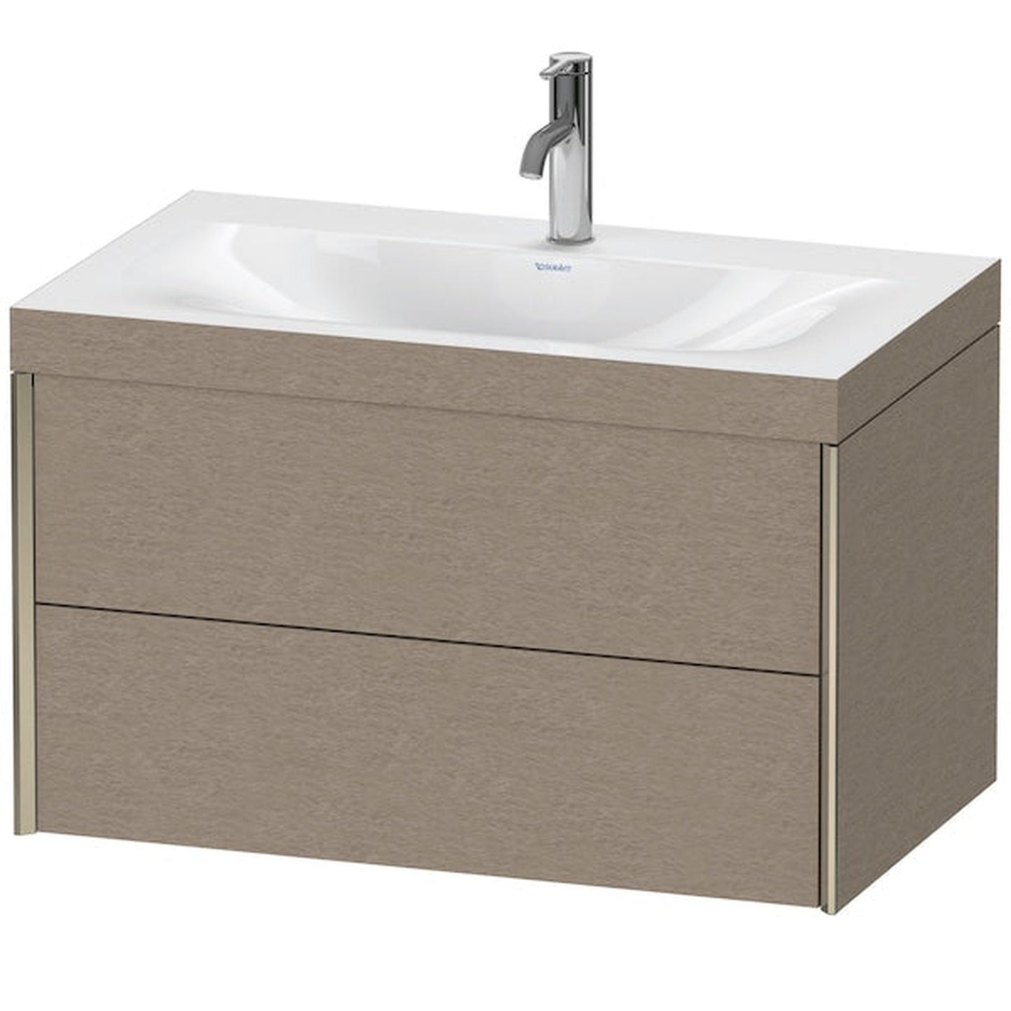 Duravit Xviu 31" x 20" x 19" Two Drawer C-Bonded Wall-Mount Vanity Kit With One Tap Hole, Cashmere Oak (XV4615OB111C)