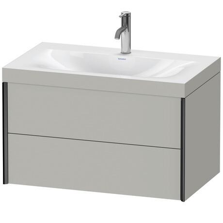 Duravit Xviu 31" x 20" x 19" Two Drawer C-Bonded Wall-Mount Vanity Kit With One Tap Hole, Concrete Gray (XV4615OB207C)