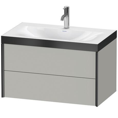Duravit Xviu 31" x 20" x 19" Two Drawer C-Bonded Wall-Mount Vanity Kit With One Tap Hole, Concrete Gray (XV4615OB207P)