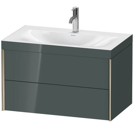 Duravit Xviu 31" x 20" x 19" Two Drawer C-Bonded Wall-Mount Vanity Kit With One Tap Hole, Dolomite Gray (XV4615OB138C)