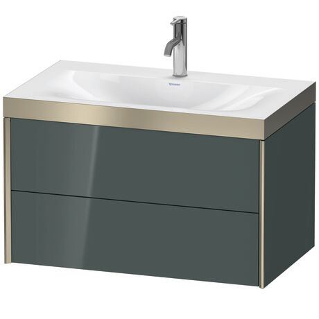 Duravit Xviu 31" x 20" x 19" Two Drawer C-Bonded Wall-Mount Vanity Kit With One Tap Hole, Dolomite Gray (XV4615OB138P)