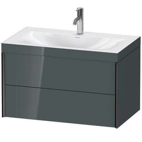 Duravit Xviu 31" x 20" x 19" Two Drawer C-Bonded Wall-Mount Vanity Kit With One Tap Hole, Dolomite Gray (XV4615OB238C)