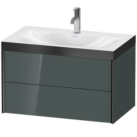 Duravit Xviu 31" x 20" x 19" Two Drawer C-Bonded Wall-Mount Vanity Kit With One Tap Hole, Dolomite Gray (XV4615OB238P)