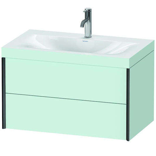 Duravit Xviu 31" x 20" x 19" Two Drawer C-Bonded Wall-Mount Vanity Kit With One Tap Hole, Light Blue (XV4615OB209C)
