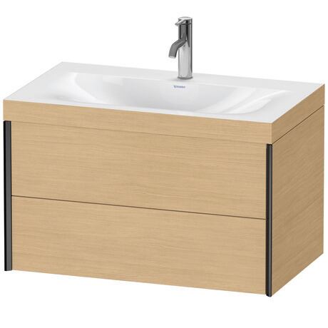 Duravit Xviu 31" x 20" x 19" Two Drawer C-Bonded Wall-Mount Vanity Kit With One Tap Hole, Natural Oak (XV4615OB230C)
