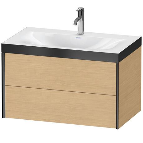 Duravit Xviu 31" x 20" x 19" Two Drawer C-Bonded Wall-Mount Vanity Kit With One Tap Hole, Natural Oak (XV4615OB230P)