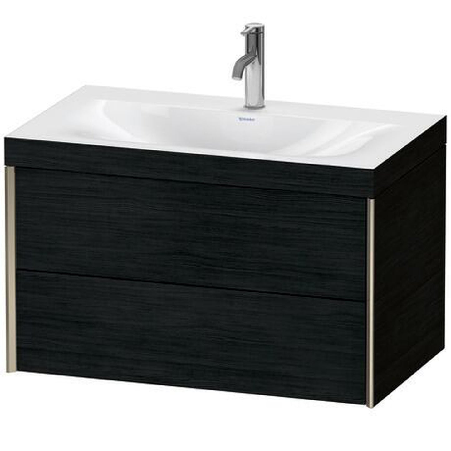 Duravit Xviu 31" x 20" x 19" Two Drawer C-Bonded Wall-Mount Vanity Kit With One Tap Hole, Oak Black (XV4615OB116C)