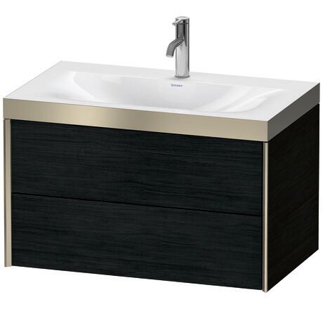 Duravit Xviu 31" x 20" x 19" Two Drawer C-Bonded Wall-Mount Vanity Kit With One Tap Hole, Oak Black (XV4615OB116P)