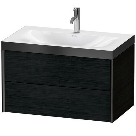 Duravit Xviu 31" x 20" x 19" Two Drawer C-Bonded Wall-Mount Vanity Kit With One Tap Hole, Oak Black (XV4615OB216P)
