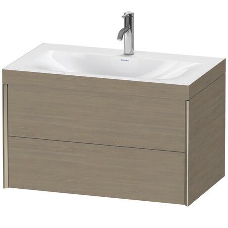 Duravit Xviu 31" x 20" x 19" Two Drawer C-Bonded Wall-Mount Vanity Kit With One Tap Hole, Oak Terra (XV4615OB135C)