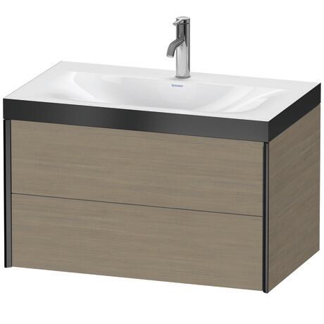 Duravit Xviu 31" x 20" x 19" Two Drawer C-Bonded Wall-Mount Vanity Kit With One Tap Hole, Oak Terra (XV4615OB235P)