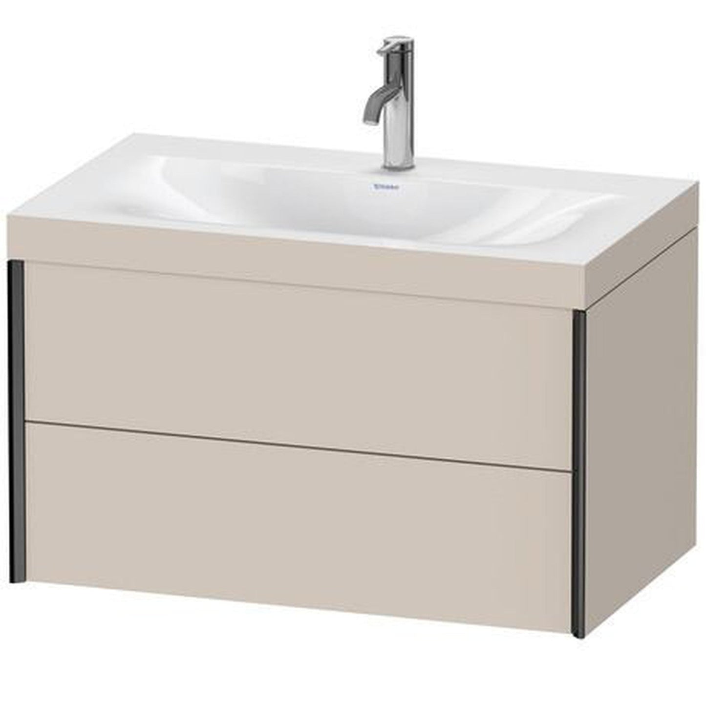Duravit Xviu 31" x 20" x 19" Two Drawer C-Bonded Wall-Mount Vanity Kit With One Tap Hole, Taupe (XV4615OB291C)
