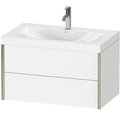 Duravit Xviu 31" x 20" x 19" Two Drawer C-Bonded Wall-Mount Vanity Kit With One Tap Hole, White (XV4615OB118C)