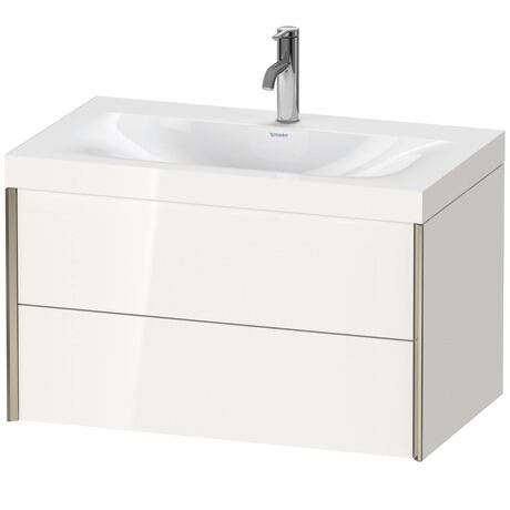 Duravit Xviu 31" x 20" x 19" Two Drawer C-Bonded Wall-Mount Vanity Kit With One Tap Hole, White (XV4615OB122C)