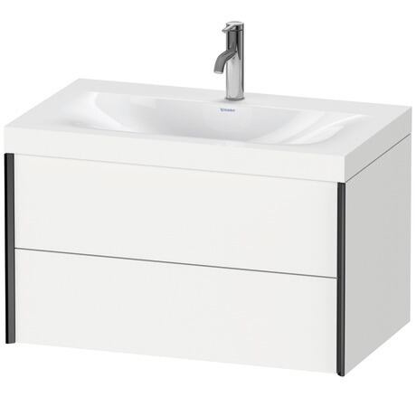 Duravit Xviu 31" x 20" x 19" Two Drawer C-Bonded Wall-Mount Vanity Kit With One Tap Hole, White (XV4615OB218C)