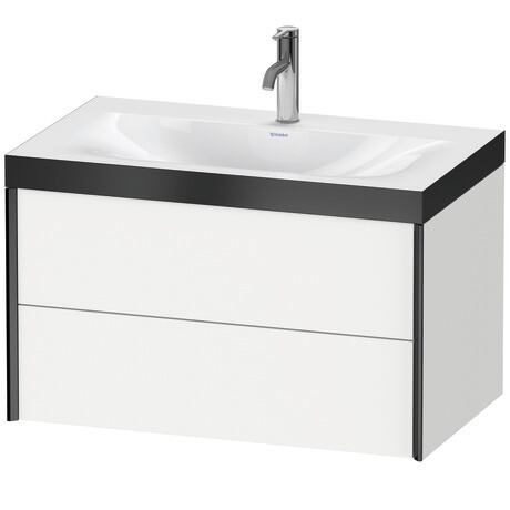 Duravit Xviu 31" x 20" x 19" Two Drawer C-Bonded Wall-Mount Vanity Kit With One Tap Hole, White (XV4615OB218P)