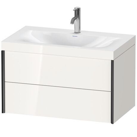 Duravit Xviu 31" x 20" x 19" Two Drawer C-Bonded Wall-Mount Vanity Kit With One Tap Hole, White (XV4615OB222C)