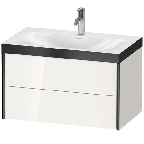 Duravit Xviu 31" x 20" x 19" Two Drawer C-Bonded Wall-Mount Vanity Kit With One Tap Hole, White (XV4615OB222P)