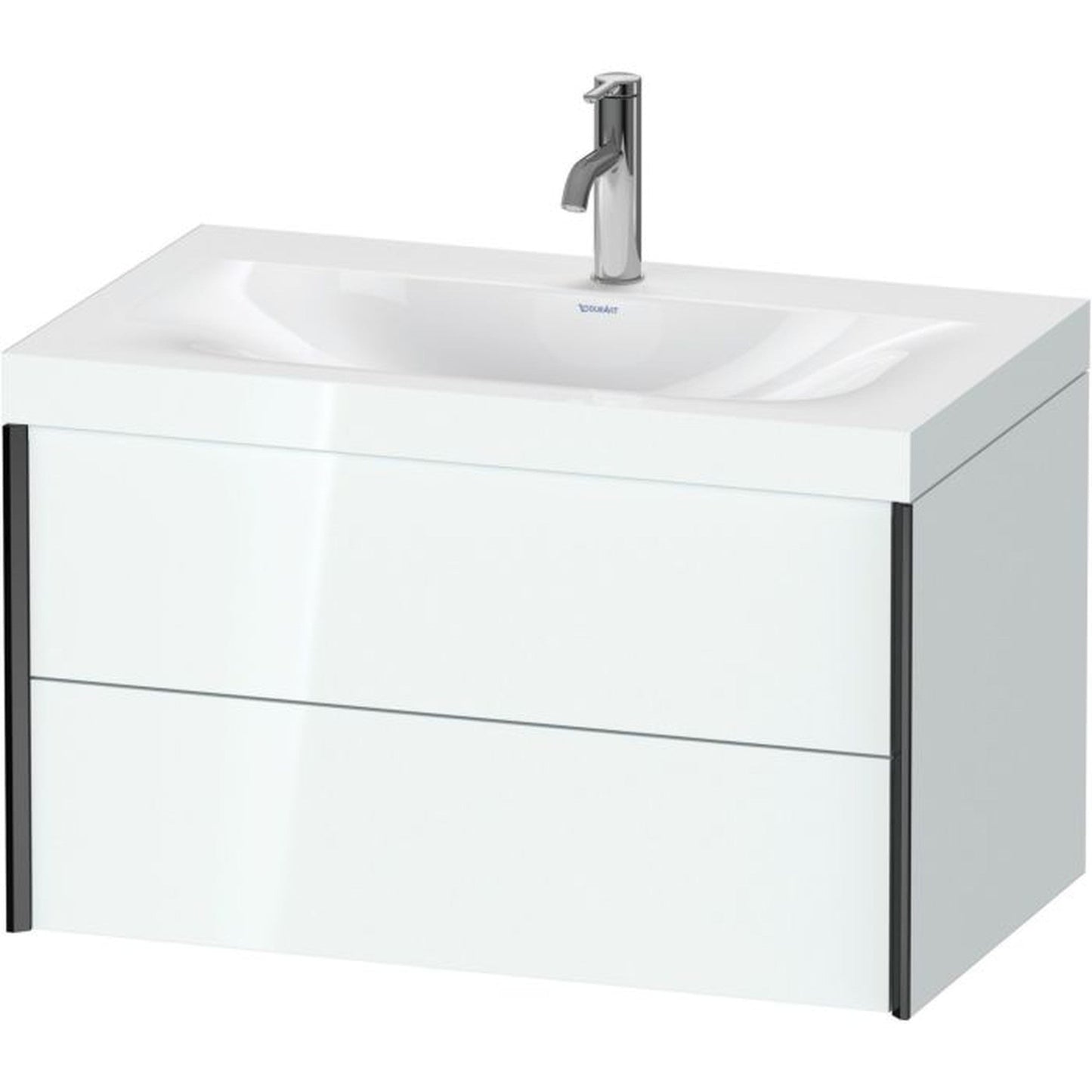 Duravit Xviu 31" x 20" x 19" Two Drawer C-Bonded Wall-Mount Vanity Kit With One Tap Hole, White (XV4615OB285C)