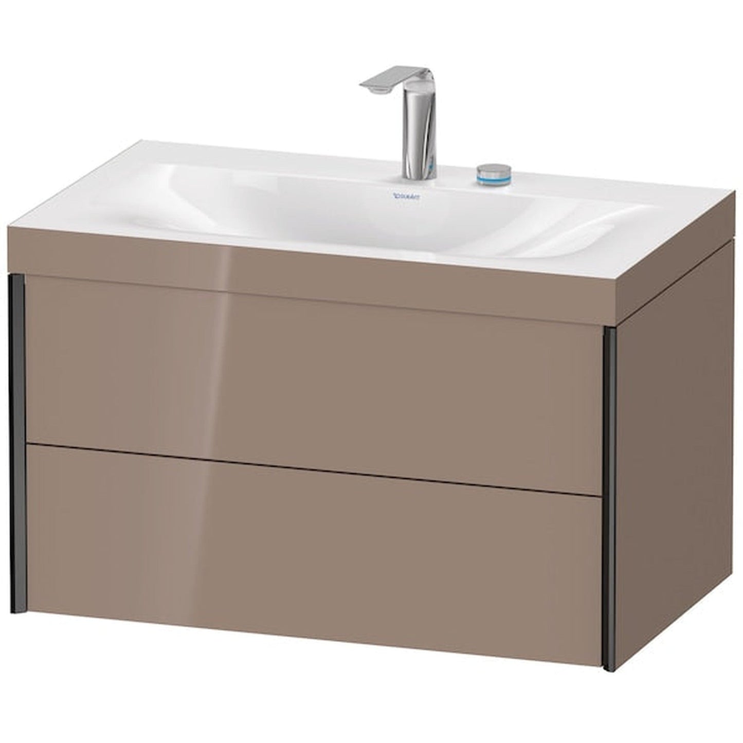 Duravit Xviu 31" x 20" x 19" Two Drawer C-Bonded Wall-Mount Vanity Kit With Two Tap Holes, Cappuccino (XV4615EB286C)