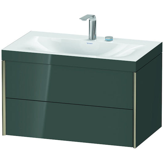 Duravit Xviu 31" x 20" x 19" Two Drawer C-Bonded Wall-Mount Vanity Kit With Two Tap Holes, Dolomite Gray (XV4615EB138C)