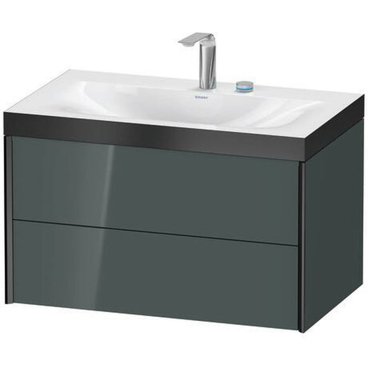Duravit Xviu 31" x 20" x 19" Two Drawer C-Bonded Wall-Mount Vanity Kit With Two Tap Holes, Dolomite Gray (XV4615EB238P)