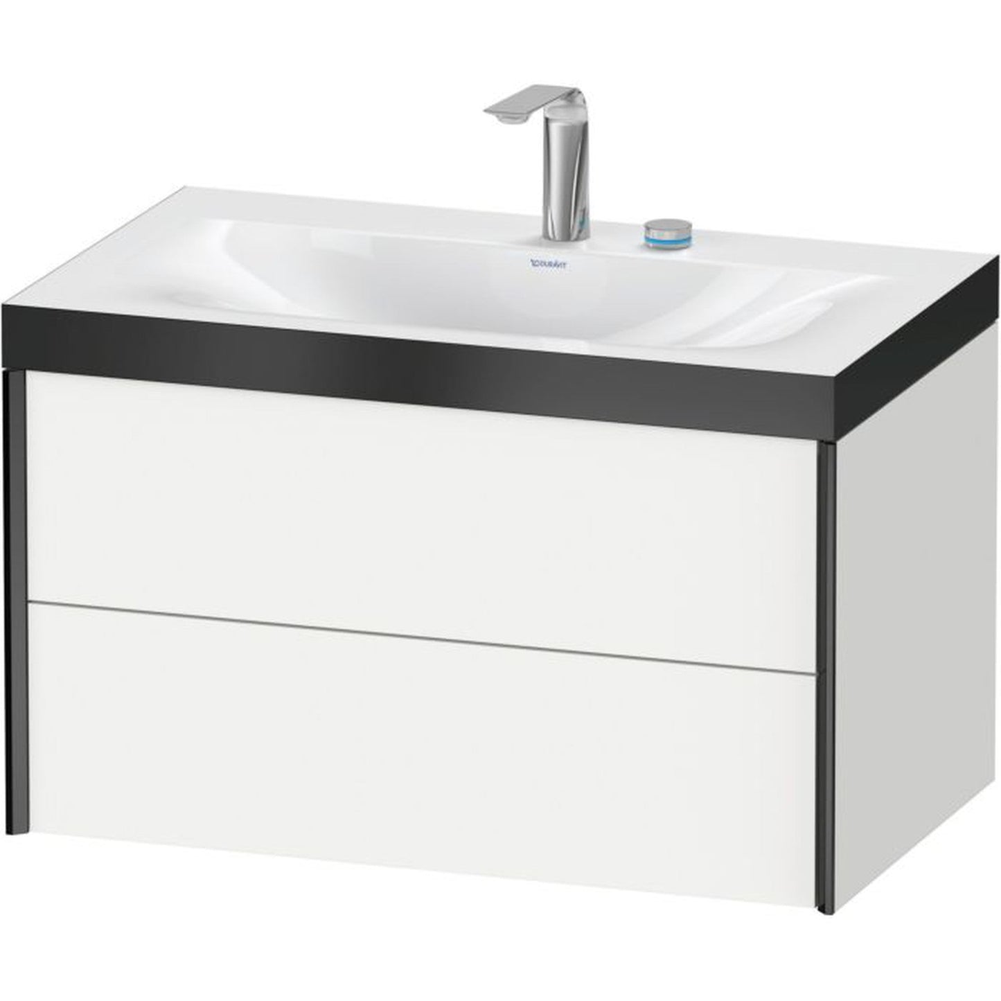 Duravit Xviu 31" x 20" x 19" Two Drawer C-Bonded Wall-Mount Vanity Kit With Two Tap Holes, White (XV4615EB218P)