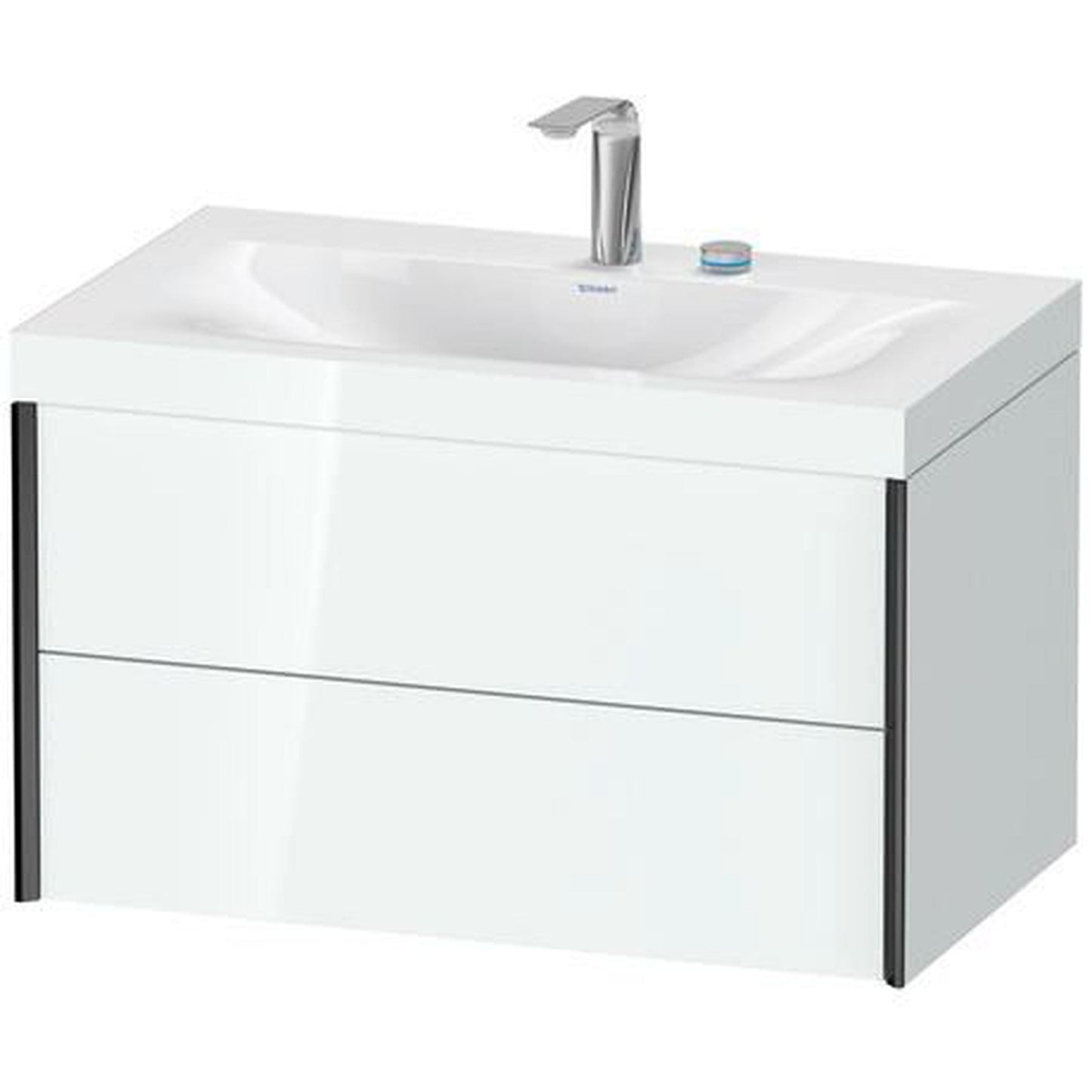 Duravit Xviu 31" x 20" x 19" Two Drawer C-Bonded Wall-Mount Vanity Kit With Two Tap Holes, White (XV4615EB285C)