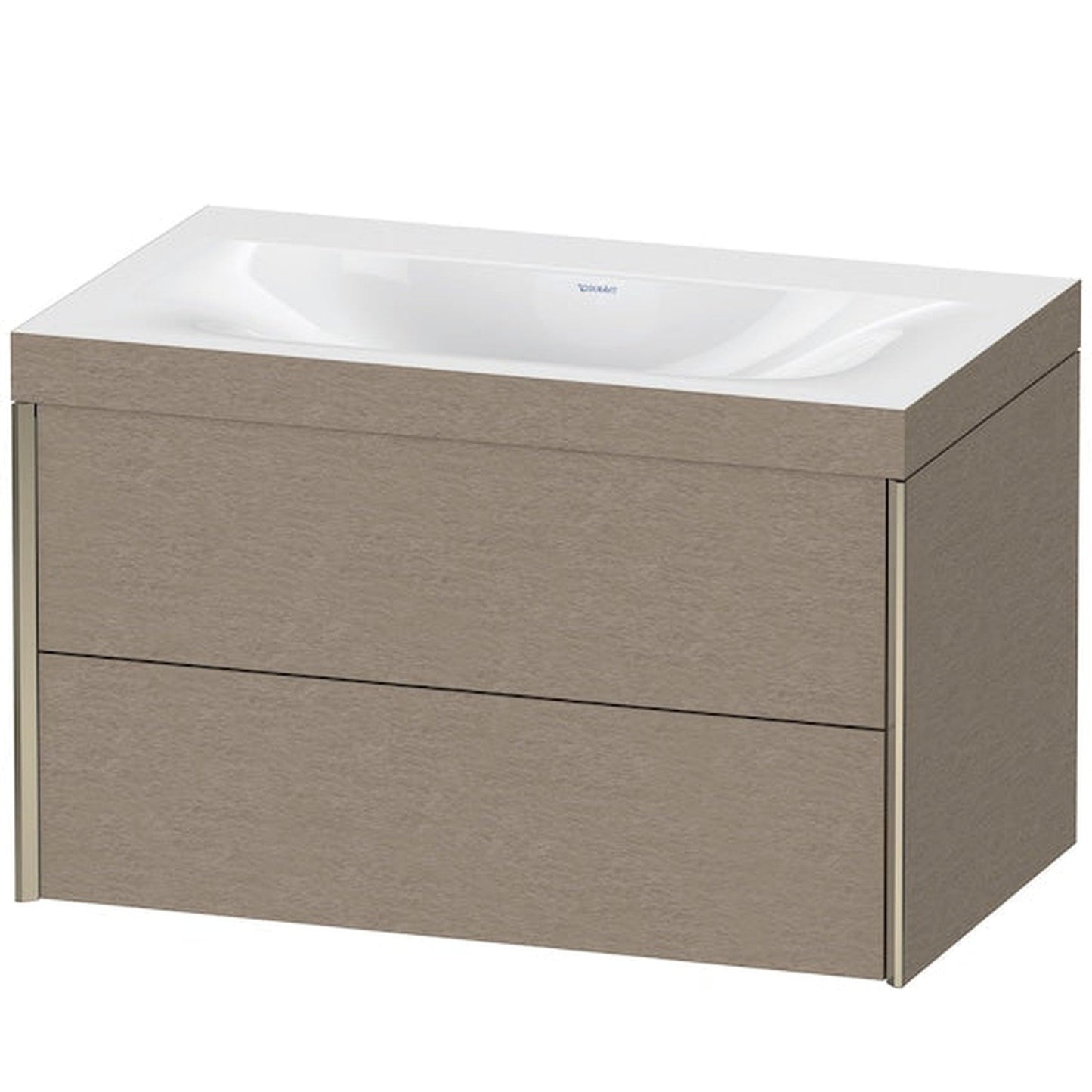 Duravit Xviu 31" x 20" x 19" Two Drawer C-Bonded Wall-Mount Vanity Kit Without Tap Hole, Cashmere Oak (XV4615NB111C)