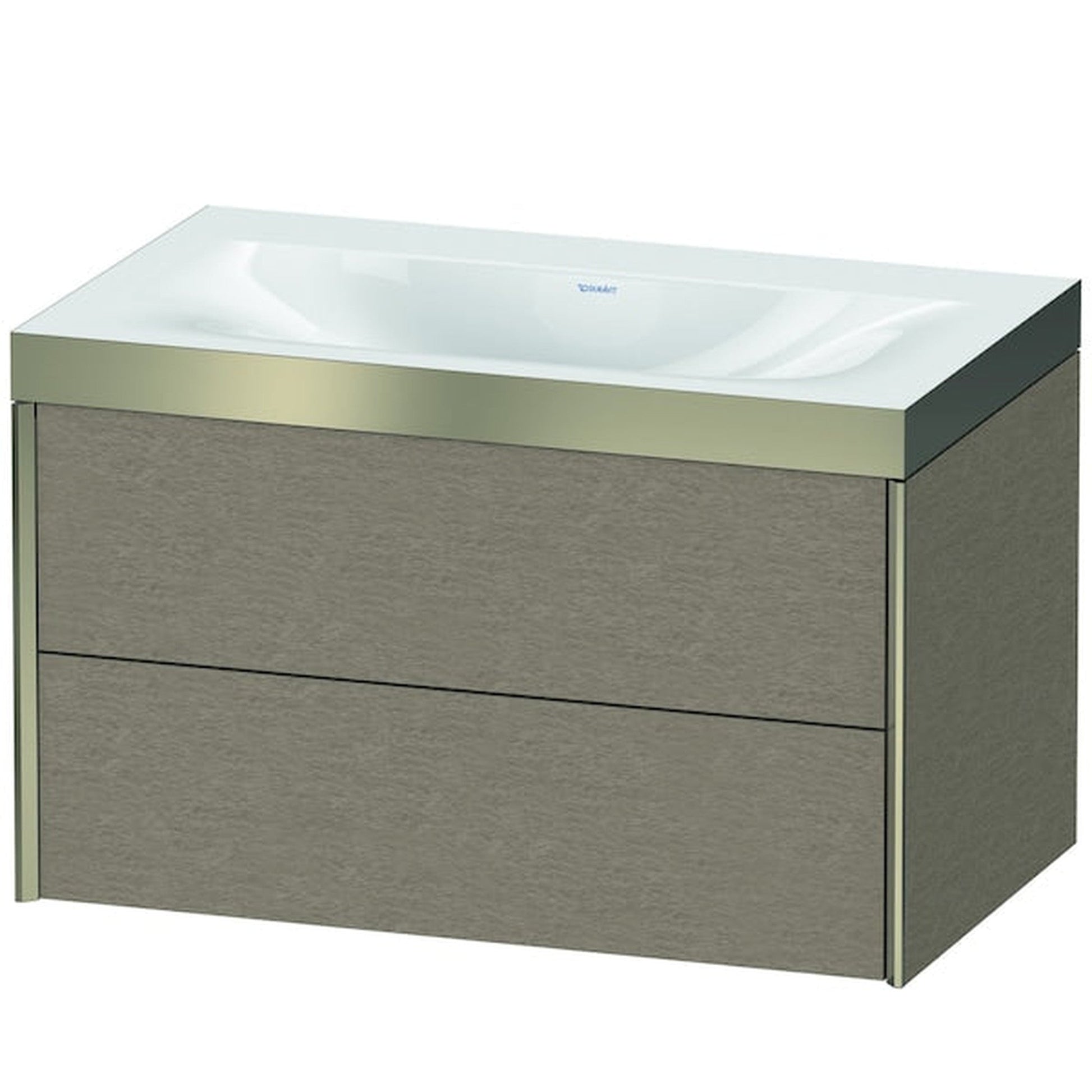 Duravit Xviu 31" x 20" x 19" Two Drawer C-Bonded Wall-Mount Vanity Kit Without Tap Hole, Cashmere Oak (XV4615NB111P)