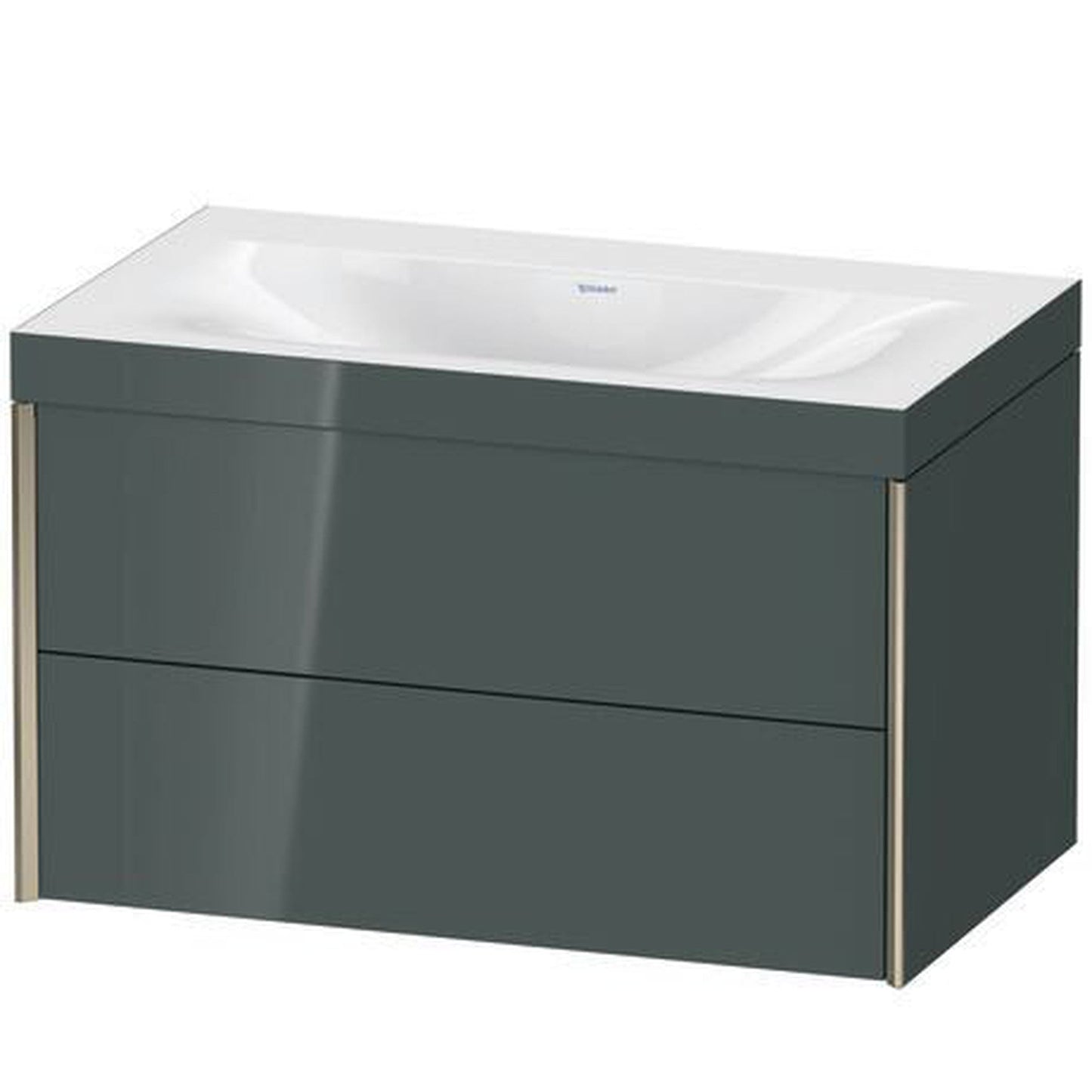 Duravit Xviu 31" x 20" x 19" Two Drawer C-Bonded Wall-Mount Vanity Kit Without Tap Hole, Dolomite Gray (XV4615NB138C)