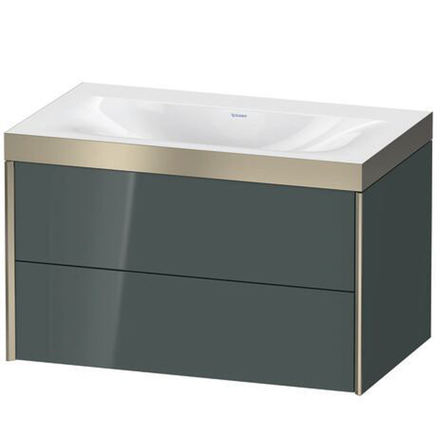 Duravit Xviu 31" x 20" x 19" Two Drawer C-Bonded Wall-Mount Vanity Kit Without Tap Hole, Dolomite Gray (XV4615NB138P)