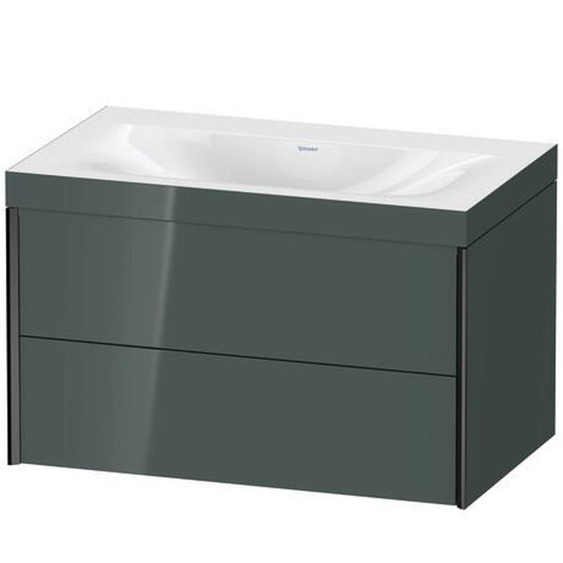 Duravit Xviu 31" x 20" x 19" Two Drawer C-Bonded Wall-Mount Vanity Kit Without Tap Hole, Dolomite Gray (XV4615NB238C)