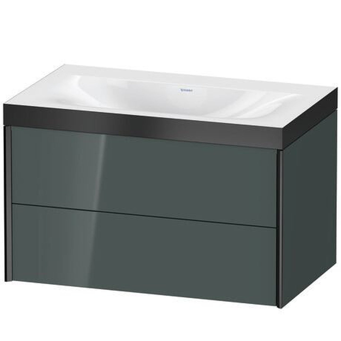 Duravit Xviu 31" x 20" x 19" Two Drawer C-Bonded Wall-Mount Vanity Kit Without Tap Hole, Dolomite Gray (XV4615NB238P)