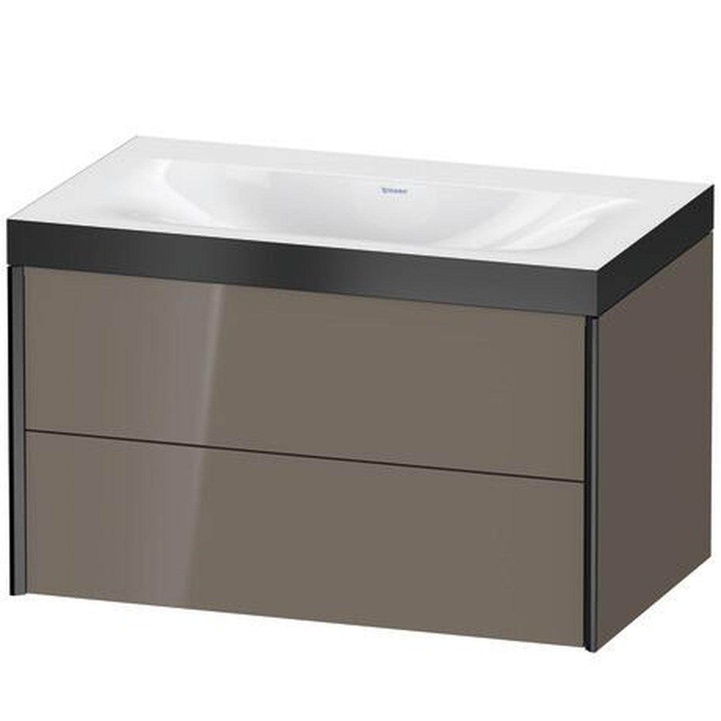 Duravit Xviu 31" x 20" x 19" Two Drawer C-Bonded Wall-Mount Vanity Kit Without Tap Hole, Flannel Gray (XV4615NB289P)