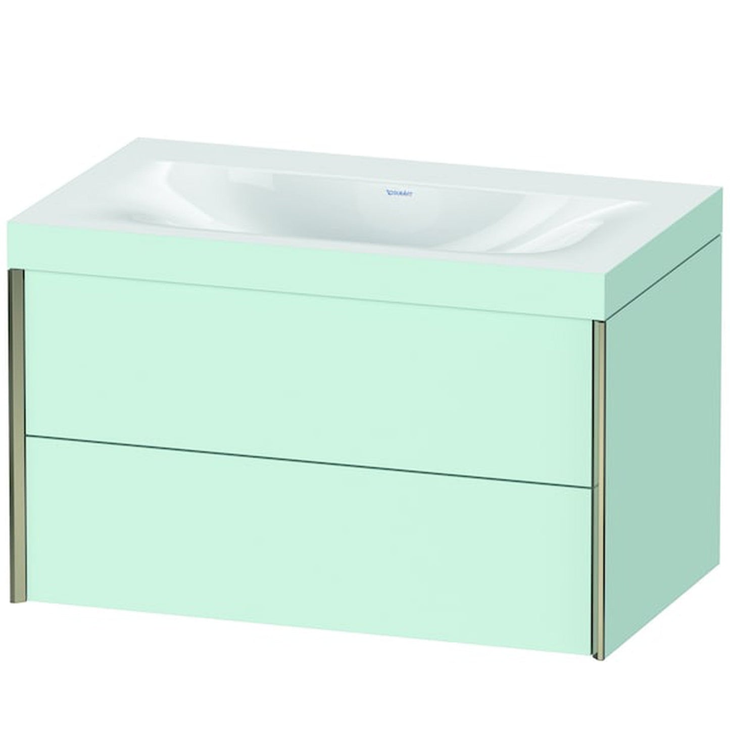 Duravit Xviu 31" x 20" x 19" Two Drawer C-Bonded Wall-Mount Vanity Kit Without Tap Hole, Light Blue (XV4615NB109C)