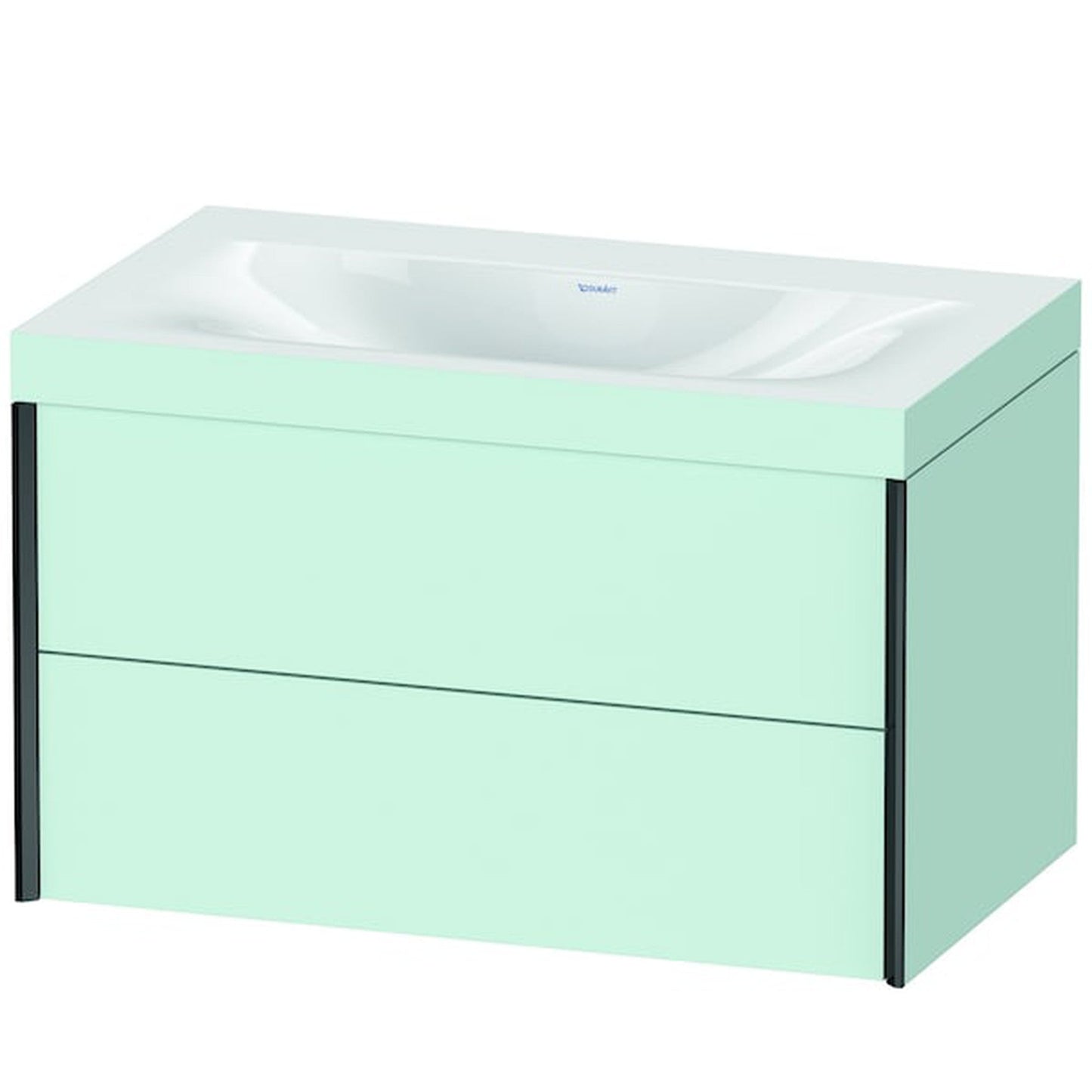 Duravit Xviu 31" x 20" x 19" Two Drawer C-Bonded Wall-Mount Vanity Kit Without Tap Hole, Light Blue (XV4615NB209C)
