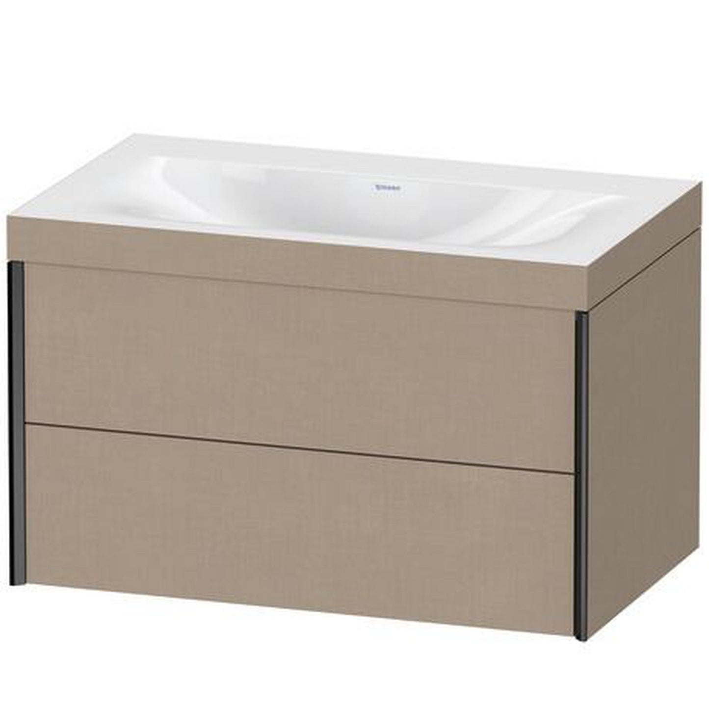 Duravit Xviu 31" x 20" x 19" Two Drawer C-Bonded Wall-Mount Vanity Kit Without Tap Hole, Linen (XV4615NB275C)