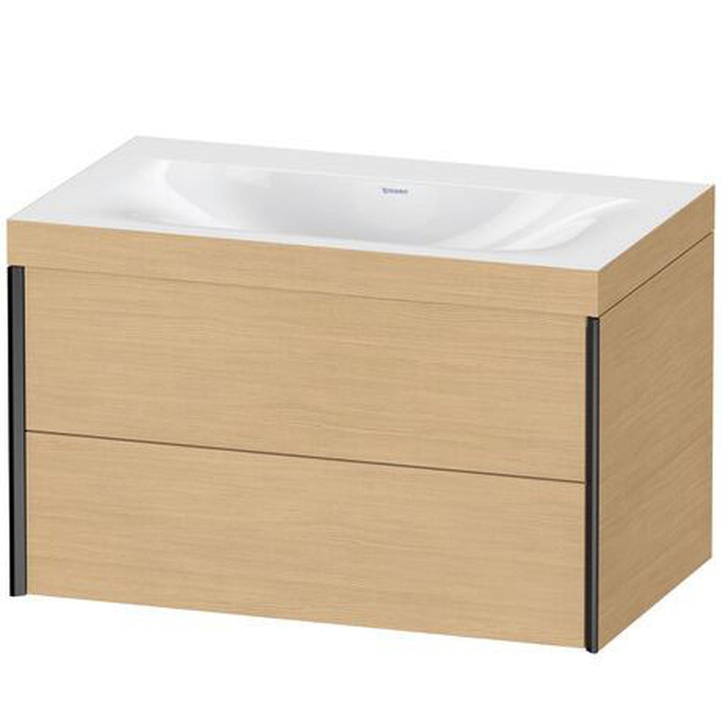 Duravit Xviu 31" x 20" x 19" Two Drawer C-Bonded Wall-Mount Vanity Kit Without Tap Hole, Natural Oak (XV4615NB230C)