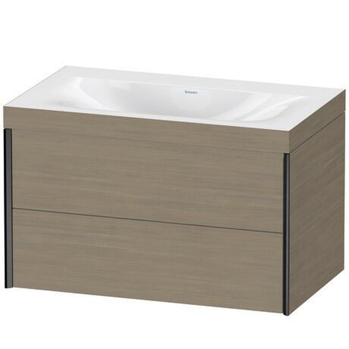 Duravit Xviu 31" x 20" x 19" Two Drawer C-Bonded Wall-Mount Vanity Kit Without Tap Hole, Oak Terra (XV4615NB235C)