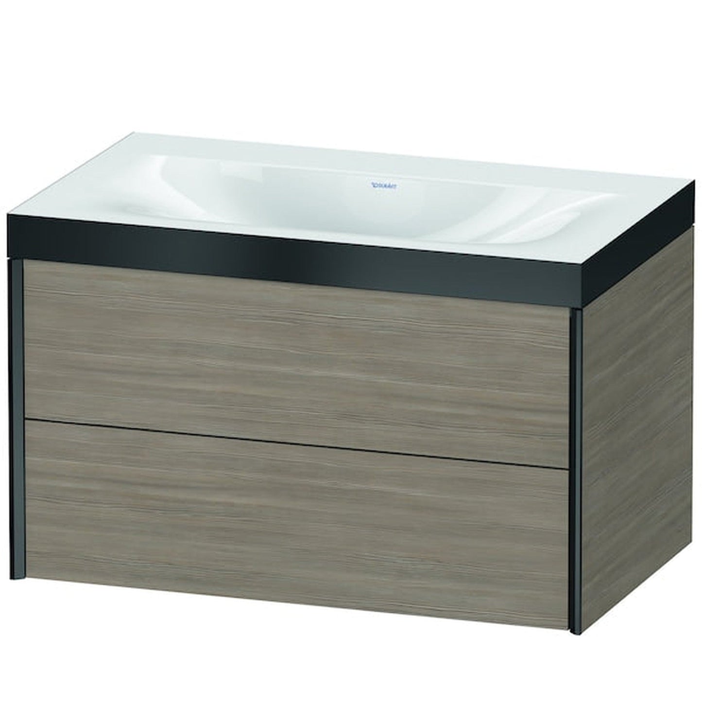 Duravit Xviu 31" x 20" x 19" Two Drawer C-Bonded Wall-Mount Vanity Kit Without Tap Hole, Silver Pine (XV4615NB231P)