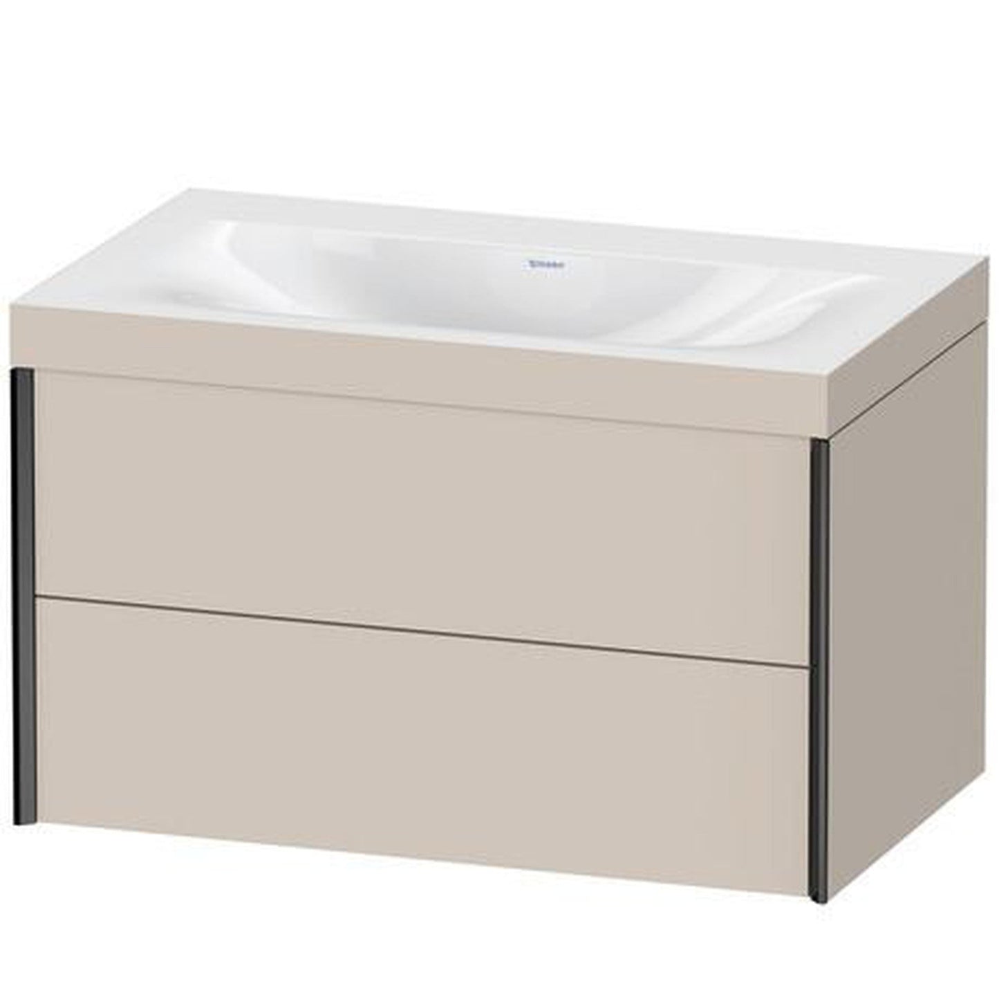 Duravit Xviu 31" x 20" x 19" Two Drawer C-Bonded Wall-Mount Vanity Kit Without Tap Hole, Taupe (XV4615NB291C)