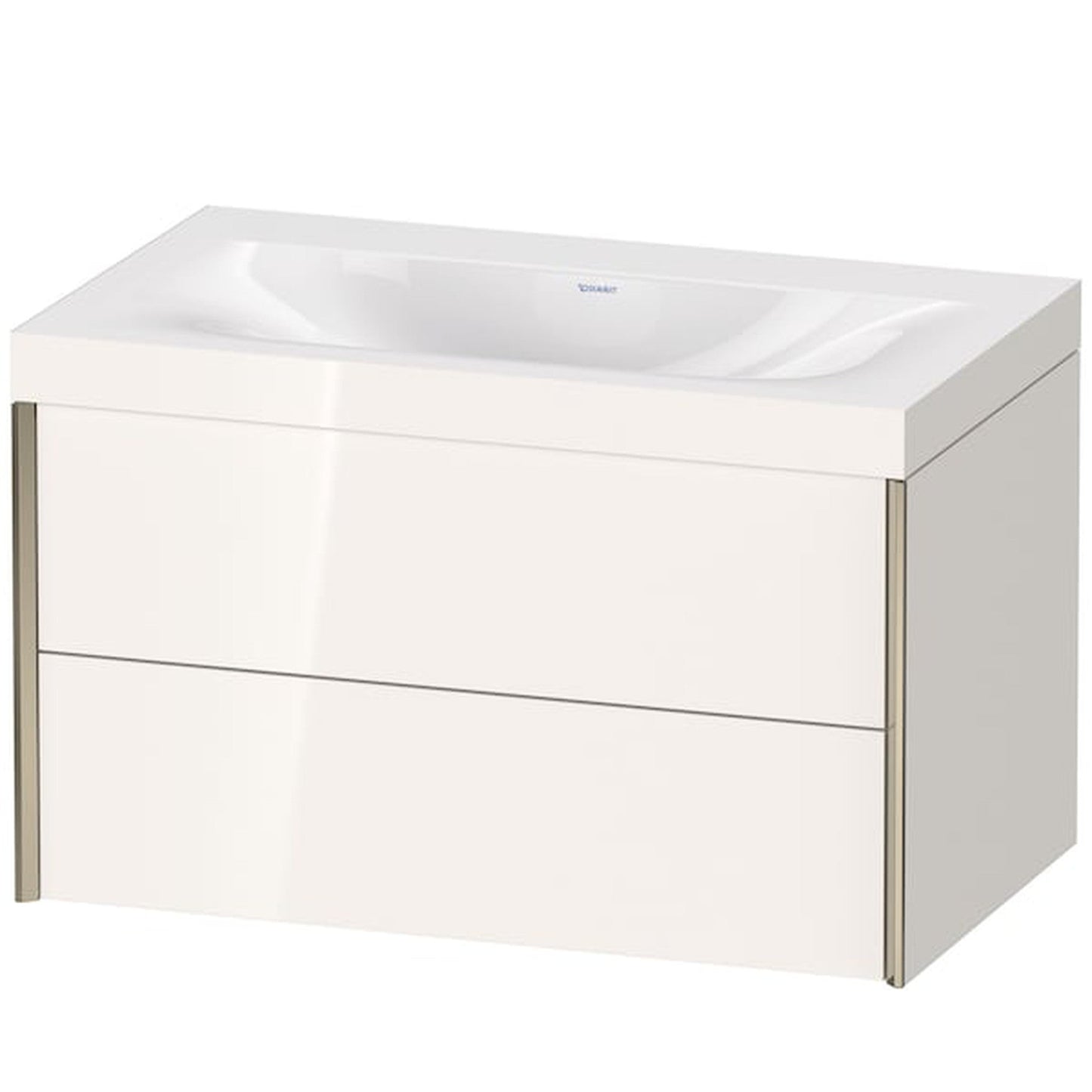 Duravit Xviu 31" x 20" x 19" Two Drawer C-Bonded Wall-Mount Vanity Kit Without Tap Hole, White (XV4615NB122C)