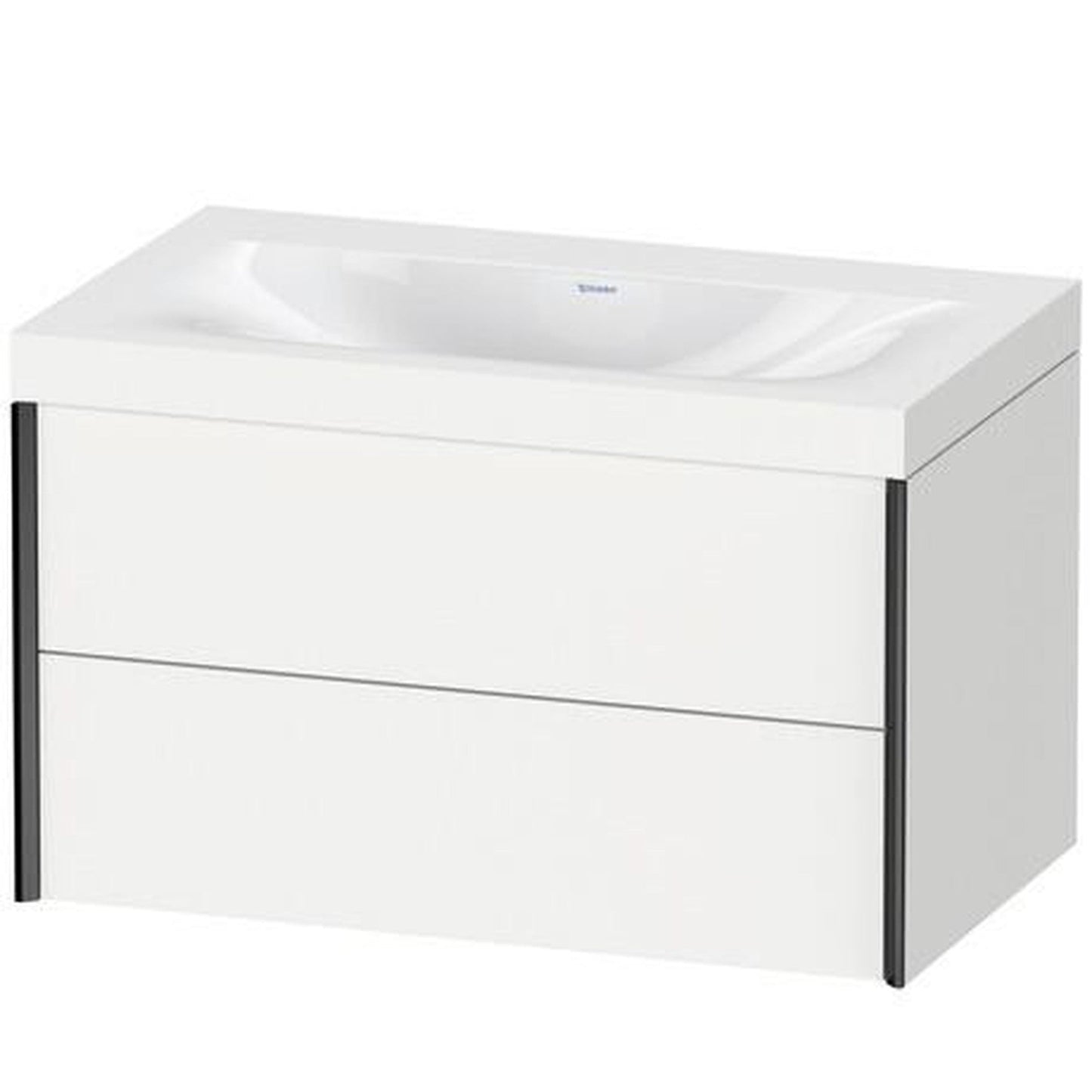 Duravit Xviu 31" x 20" x 19" Two Drawer C-Bonded Wall-Mount Vanity Kit Without Tap Hole, White (XV4615NB218C)