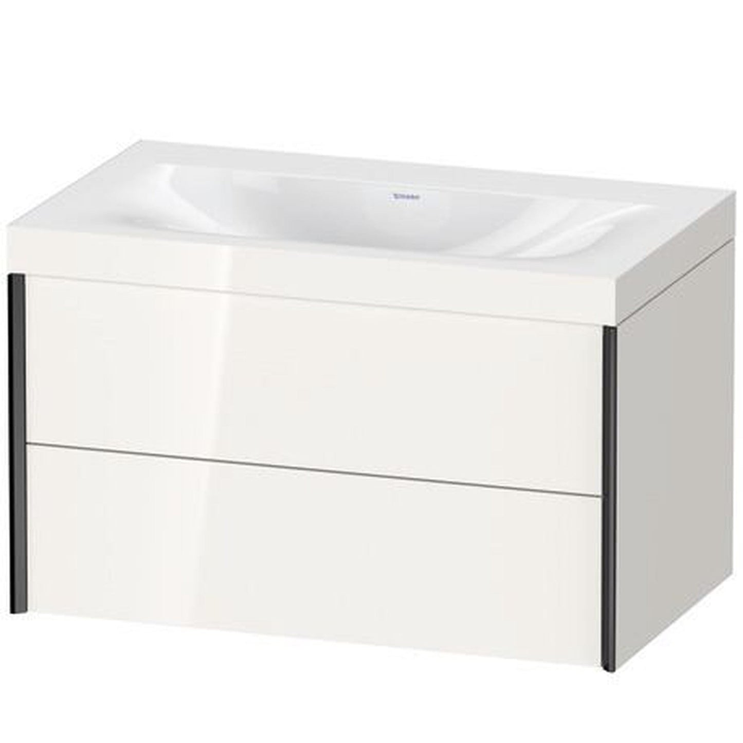 Duravit Xviu 31" x 20" x 19" Two Drawer C-Bonded Wall-Mount Vanity Kit Without Tap Hole, White (XV4615NB222C)
