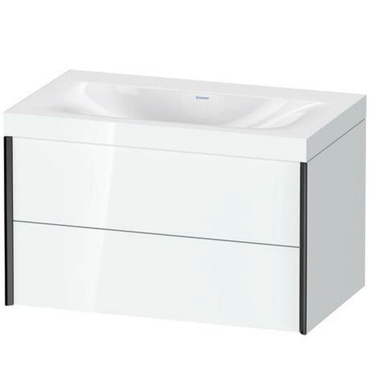 Duravit Xviu 31" x 20" x 19" Two Drawer C-Bonded Wall-Mount Vanity Kit Without Tap Hole, White (XV4615NB285C)