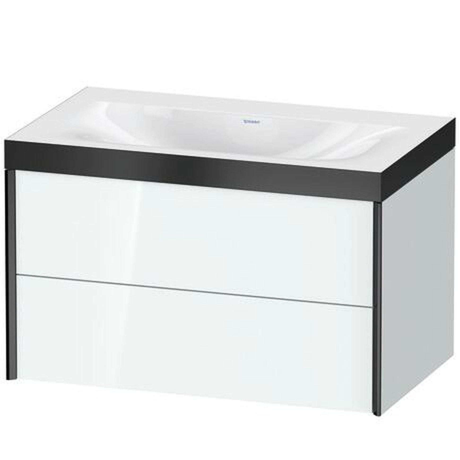 Duravit Xviu 31" x 20" x 19" Two Drawer C-Bonded Wall-Mount Vanity Kit Without Tap Hole, White (XV4615NB285P)
