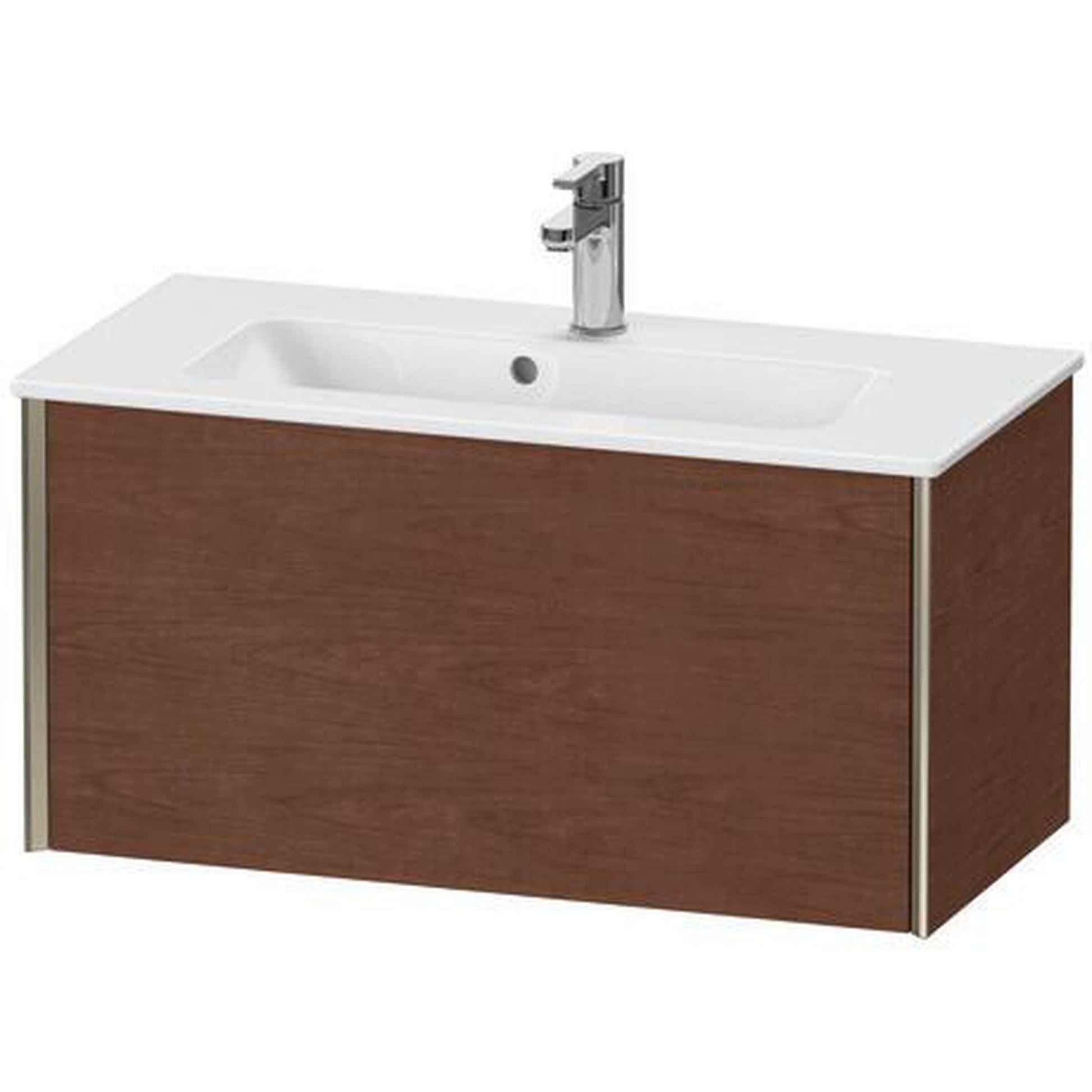 Duravit Xviu 32" x 16" x 15" One Drawer Wall-Mount Vanity Unit, American Walnut (XV40790B113)