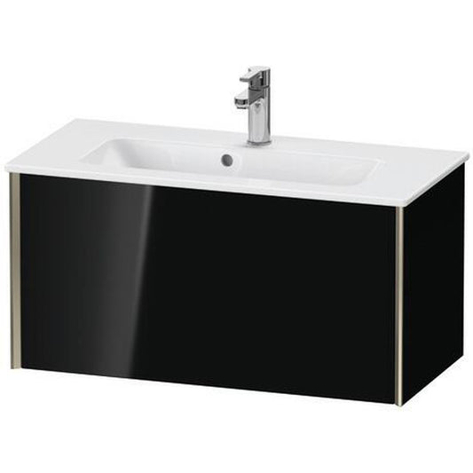 Duravit Xviu 32" x 16" x 15" One Drawer Wall-Mount Vanity Unit, Black High Gloss Lacquer (XV40790B140)